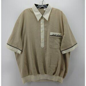 VINTAGE Alan Stuart Polo Shirt XL Banded 80s Mob Sopranos Rockabilly *